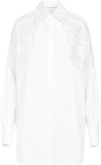 Witte Katoenen Shirt met Macramé Kant Ermanno Scervino , White , Dames - Xs,2Xs