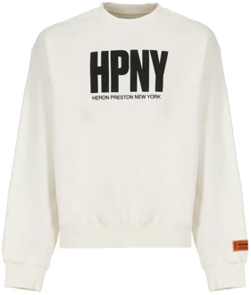 Witte Katoenen Sweatshirt met Hpny Logo Heron Preston , White , Heren - L,M,S