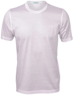 Witte Katoenen T-shirt Klassieke Stijl Gran Sasso , White , Heren - 2Xl,Xl,L,M,S,3Xl,4Xl