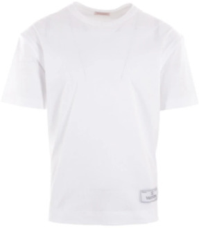 Witte Katoenen T-shirt met Logo Label Valentino Garavani , White , Heren - Xl,L,M,S
