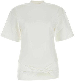 Witte katoenen T-shirt Off White , White , Dames - S,Xs