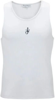Witte Katoenen Tanktop met JW Logo JW Anderson , White , Heren - Xl,M