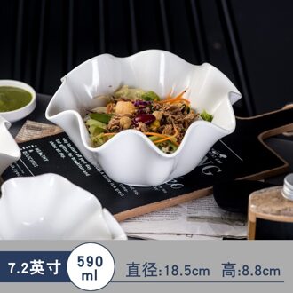 Witte Keramische Onregelmatige Slakom Curling Rand Creatieve Diner Platen Fruit Keuken Decor Servies Platos De Cena 18.5x8.8cm