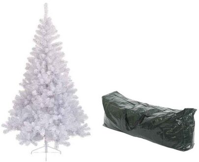 Witte Kerst kunstboom Imperial Pine 180 cm met opbergzak - Kunstkerstboom