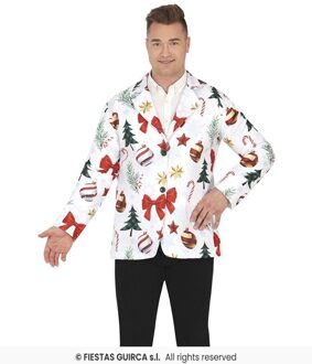 Witte Kerstmis Blazer Heren Kerstsymbolen Wit - Transparant