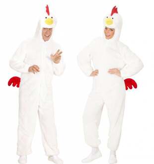 Witte Kippenpak man/vrouw pluche Wit - Transparant