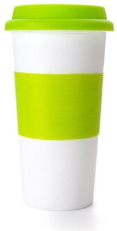 Witte Koffie Mok met Deksel Cup Mouwen plastic Reizen Mok Draagbare Melk Thee Drinken Cup Thuis Kantoor Paar 450ml stijl 1