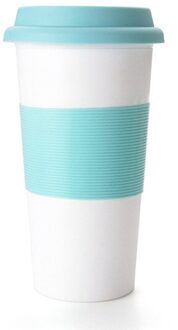 Witte Koffie Mok met Deksel Cup Mouwen plastic Reizen Mok Draagbare Melk Thee Drinken Cup Thuis Kantoor Paar 450ml stijl 3