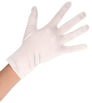 Witte korte handschoenen voor volwassenen