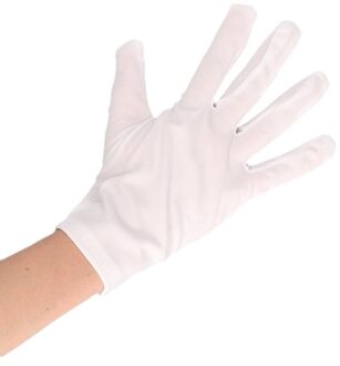 Witte korte handschoenen voor volwassenen