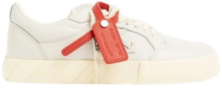 Witte Leren Lage Vulcanized Sneakers Off White , Beige , Heren - 45 Eu,39 EU