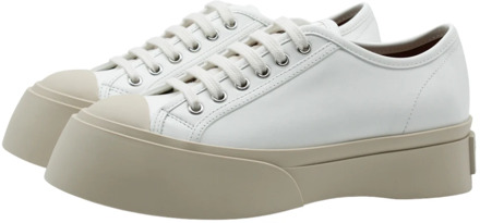 Witte Leren Plateau Sneakers Marni , White , Dames - 39 Eu,40 Eu,41 Eu,36 EU