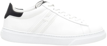 Witte Leren Sneakers met Blauwe Details Hogan , White , Heren - 40 EU