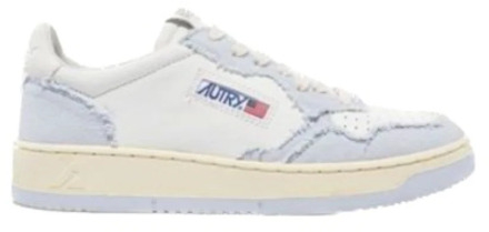 Witte leren sneakers met blauwe stof Autry , Multicolor , Heren - 40 Eu,41 Eu,44 Eu,45 EU