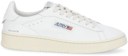 Witte Leren Sneakers met Geborduurd Logo Autry , White , Dames - 36 Eu,38 Eu,37 Eu,39 Eu,35 EU