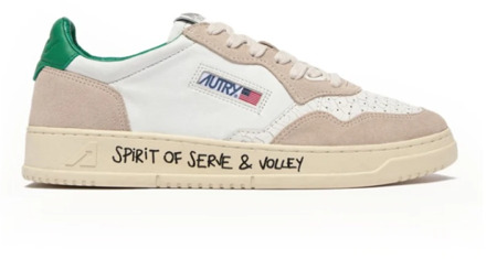 Witte Leren Sneakers met Groene Details Autry , White , Heren - 43 Eu,41 Eu,45 EU