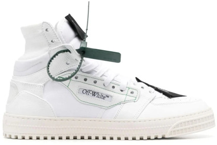 Witte Leren Sneakers met Paneelontwerp Off White , White , Heren - 44 EU