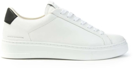 Witte Leren Sneakers met Ronde Neus en Logo Patch Crime London , White , Heren - 46 Eu,41 Eu,43 Eu,45 Eu,44 Eu,42 EU