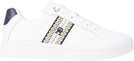 Witte Leren Sneakers Tommy Hilfiger , White , Dames - 38 Eu,36 Eu,41 EU