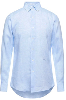 Witte Linnen Overhemd met Lange Mouwen Malo , Blue , Heren - 2Xl,Xl,L,M,S,3Xl,4Xl