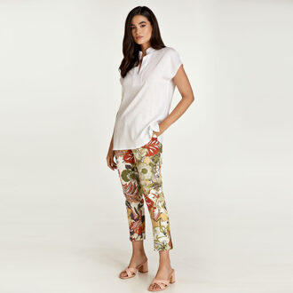 Witte linnen stijl mouwloze top - maat S