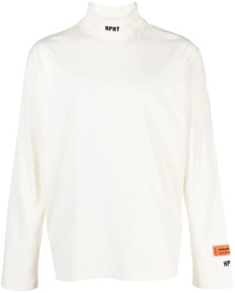 Witte Logo Rollneck T-Shirt Heron Preston , White , Heren - Xl,L,M,S