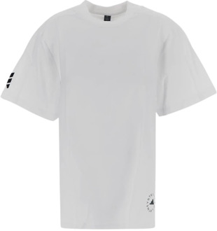 Witte Logo T-shirt met korte mouwen Adidas by Stella McCartney , White , Dames - L,S,Xs