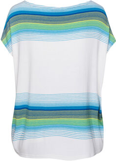 Witte mouwloze top met gestreepte print - maat EU 40 / UK 12