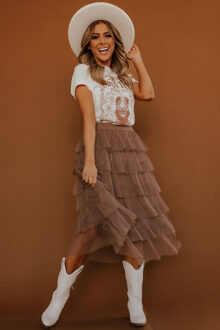 Witte Nashville Music City Graphic Crew Neck T-shirt - maat XL