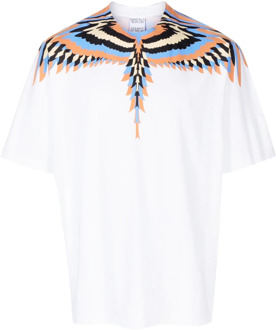 Witte Optical Wings T-Shirt Marcelo Burlon , White , Heren - S