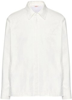 Witte Overhemden voor Heren Valentino Garavani , White , Heren - 2Xl,M