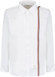 Witte Oxford Overhemd met Driekleurig Detail Thom Browne , White , Heren - 2Xl,Xl,L,M
