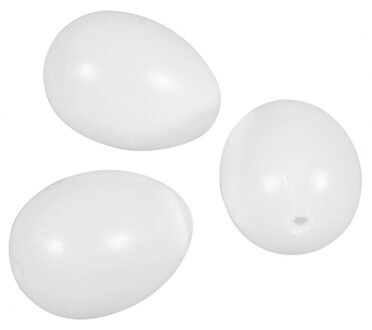 Witte plastic paaseieren 16 stuks 10 cm - Feestdecoratievoorwerp