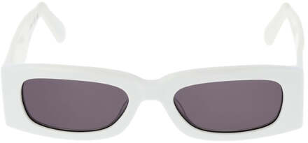 Witte Plastic Zonnebril - One Size