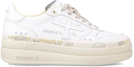 Witte Platform Sneakers Premiata , White , Dames - 40 Eu,39 EU
