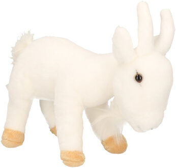 Witte pluche geit knuffel 22 cm - Knuffel boederijdieren