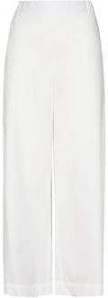 Witte Poplin Broek met Elastische Taille Ottod'Ame , White , Dames - XL