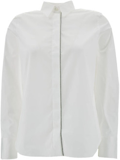 Witte Poplin Overhemd Brunello Cucinelli , White , Dames - S