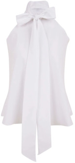 Witte Poplin Overhemd met Mandarin Kraag Aspesi , White , Dames - S,Xs,2Xs