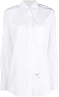 Witte Poplin Overhemd met Puntkraag Thom Browne , White , Dames - L,M,S,2Xs
