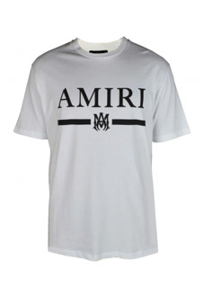 Witte Ronde Hals Logo T-shirt Amiri , White , Heren - 2Xl,Xl