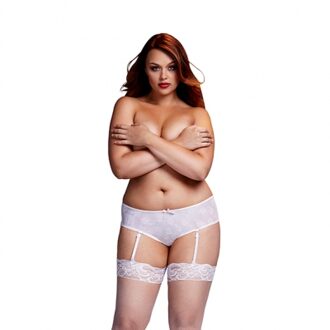 Witte Roos Open Kruis Boyshort Panty XL