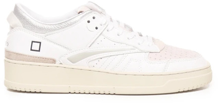 Witte Roze Leren Sneakers D.a.t.e. , White , Dames - 40 Eu,37 Eu,41 Eu,39 Eu,38 Eu,36 EU