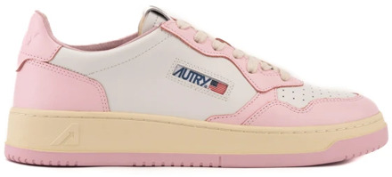 Witte/Roze Leren Sneakers voor Heren Autry , Multicolor , Heren - 39 Eu,42 Eu,40 Eu,41 EU