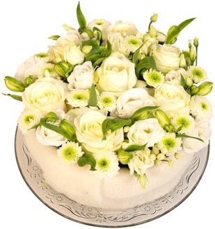 Witte rozen bloementaart