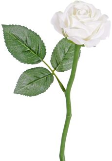 Witte rozen kunstbloem 27 cm - Kunstbloemen boeketten