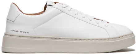 Witte Rubberen Leren Sneakers Crime London , White , Heren - 44 Eu,41 Eu,40 EU