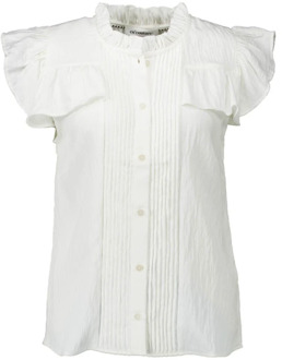 Witte Ruffle Top met Pintuck Co'Couture , White , Dames - Xl,L,M,S,Xs