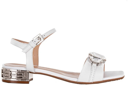 Witte Sandalen, Stijlvolle en Comfortabele Platte Sandalen voor Vrouwen Baldinini , White , Dames - 39 EU