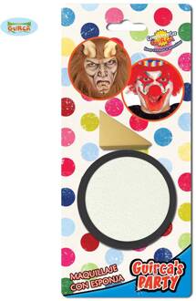 Witte schmink met sponsje Wit - Transparant